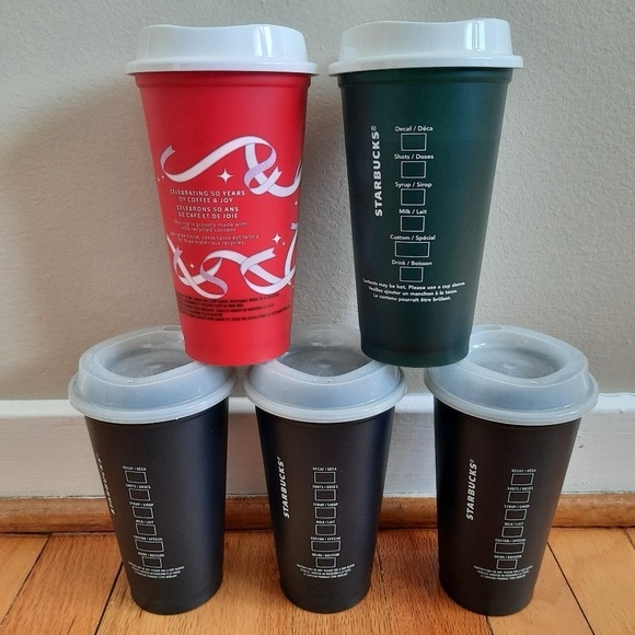 Starbucks 2 Go Plastic Cups And Lids - Picture 3 of 4